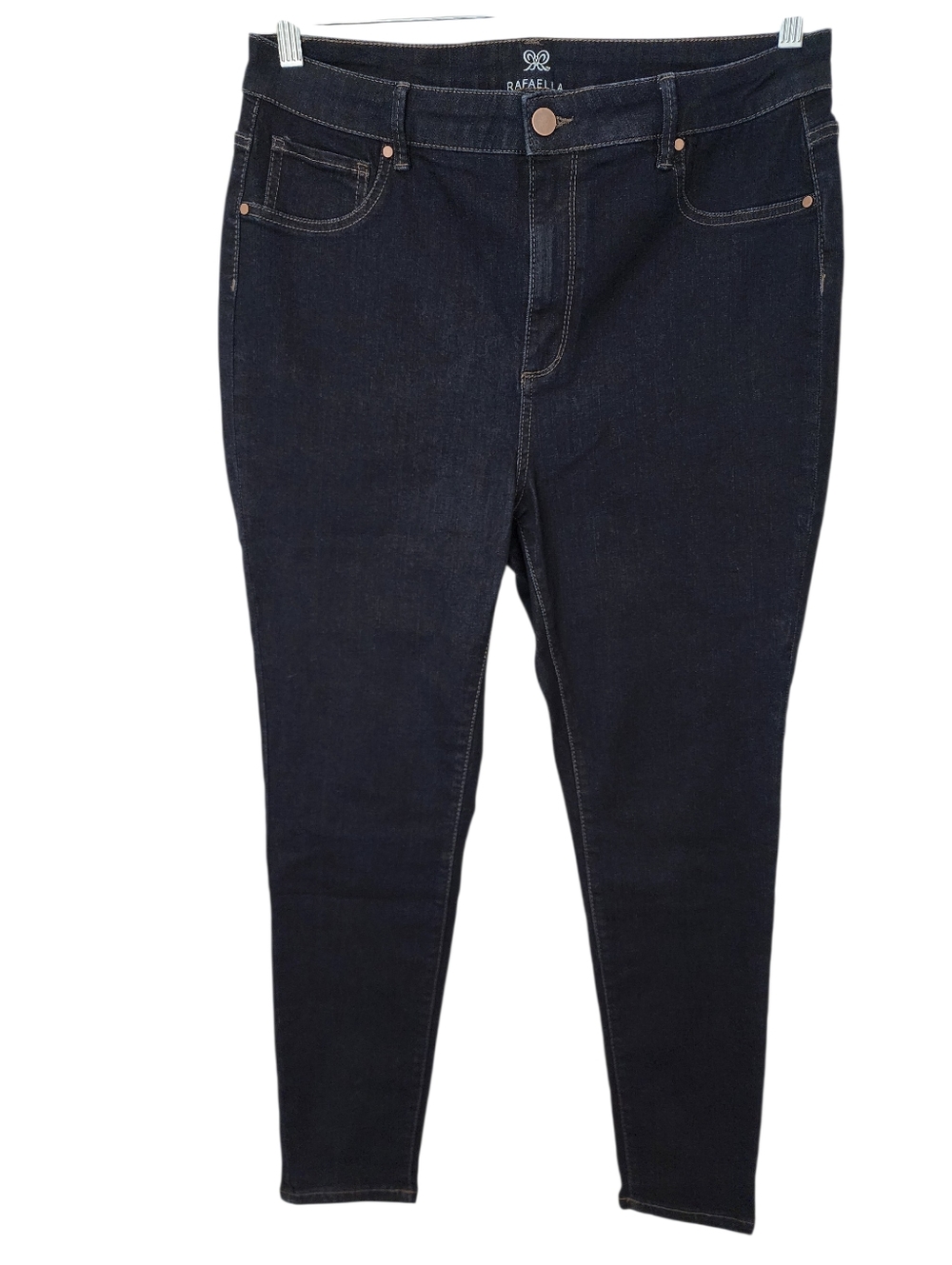 Rafaella Dark Wash Skinny Jeans Women’s Size L Stretch Mid Rise Denim Pants